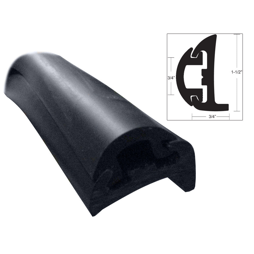 TACO Semi-Rigid Rub Rail Kit - Black w/Black Insert - 50' [V11-9795BBK50D-2] - Houseboatparts.com