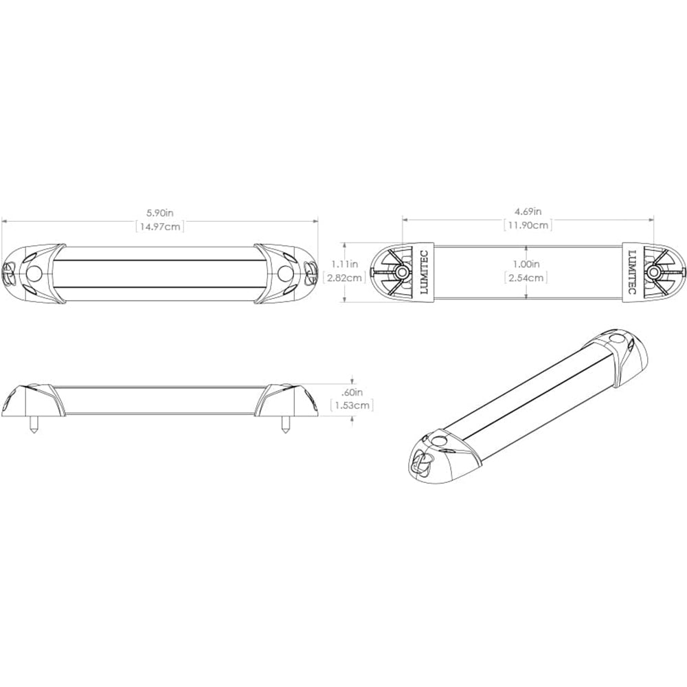 Lumitec MiniRail2 6" Light - White Non Dimming [101078] - Houseboatparts.com