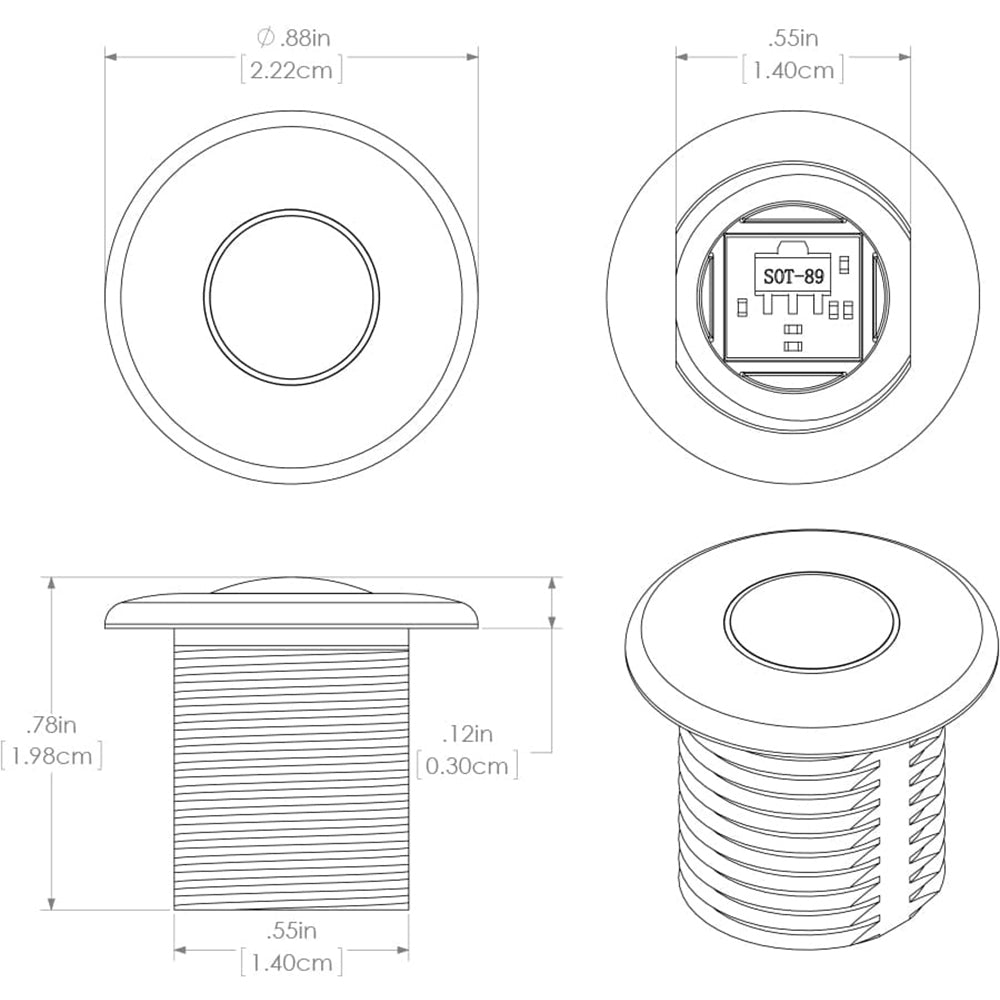 Lumitec Newt - Livewell & Courtesy Light - White Dimming [101084] - Houseboatparts.com