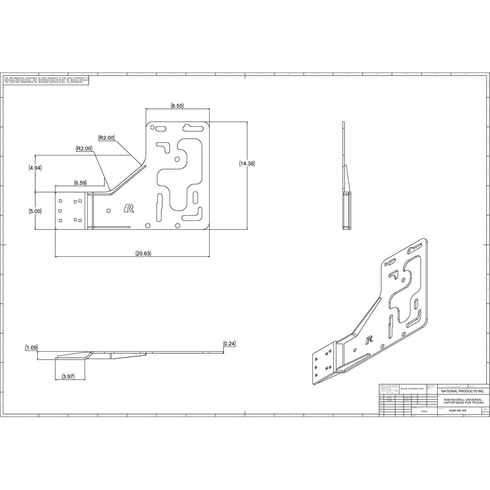 RAM Mount No Drill Vehicle Base f/Semi Trucks [RAM-VB-168] - Houseboatparts.com