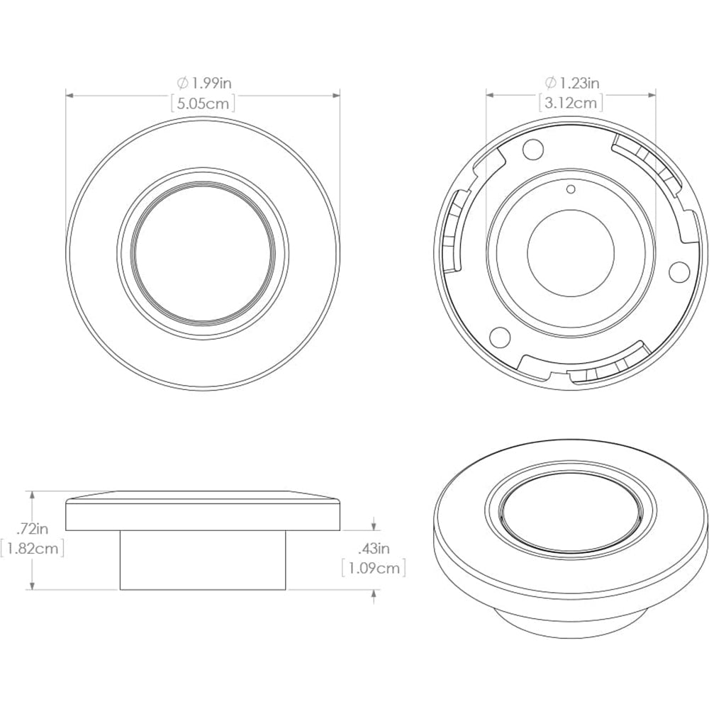 Lumitec Orbit - Flush Mount Down Light - Brushed Finish - 2-Color White/Red Dimming [112502] - Houseboatparts.com