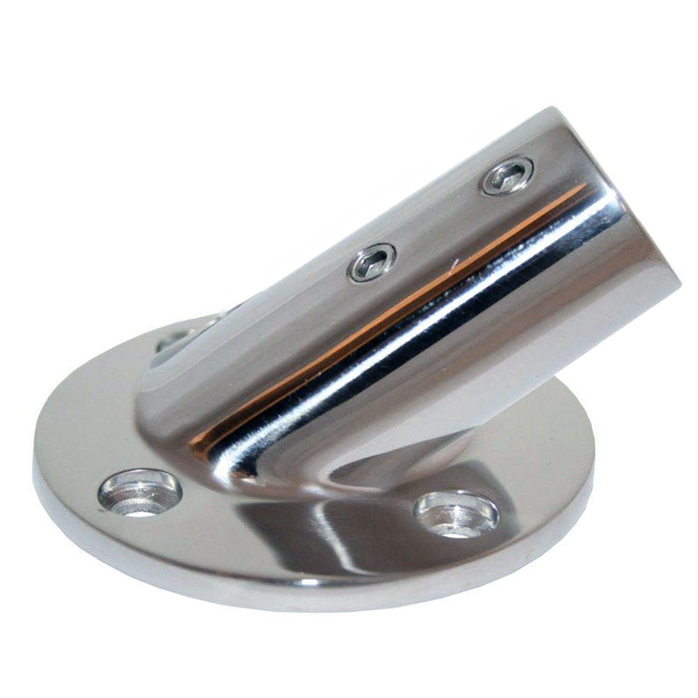 Whitecap " O.D. 30 Degree Round Base SS Rail Fitting [6077C] - Houseboatparts.com