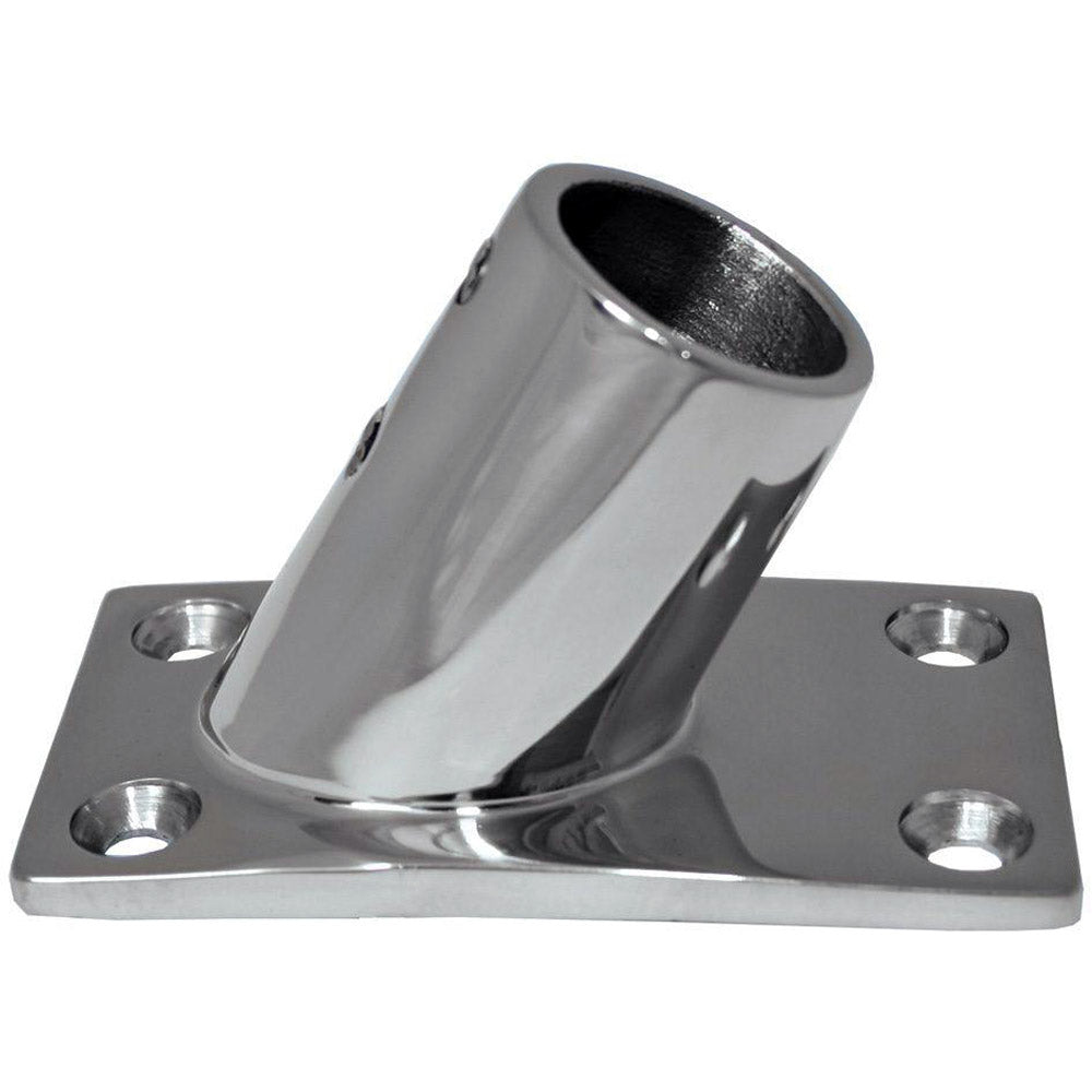 Whitecap " O.D. 60 Degree Rectangle Base SS Rail Fitting [6042C] - Houseboatparts.com