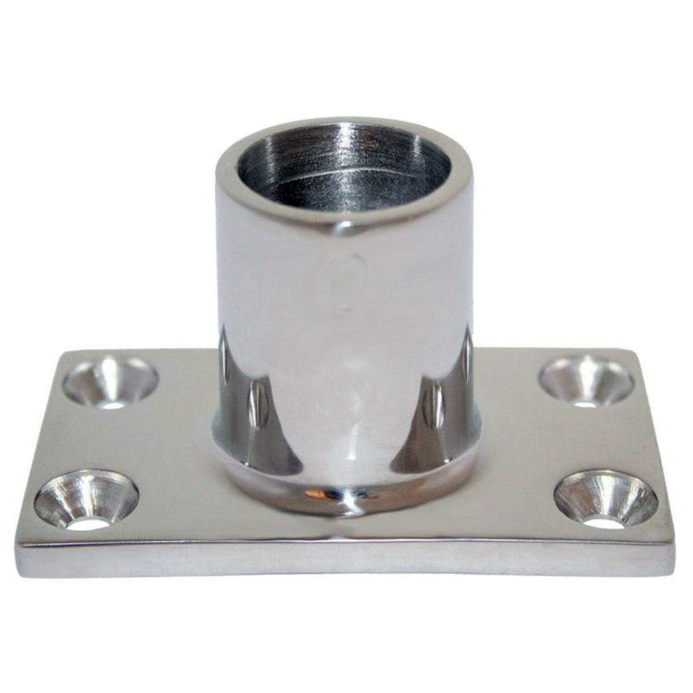 Whitecap " O.D. 90 Degree Rectangle Base SS Rail Fitting [6041C] - Houseboatparts.com