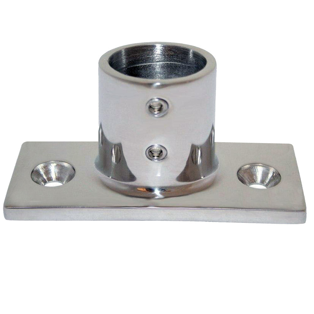 Whitecap " O.D. 90 Degree 2-Hole Rectangle Base SS Rail Fitting [6194] - Houseboatparts.com