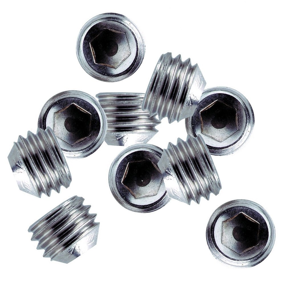 Whitecap 1/4" - 28 Thread SS Set Screws - 10 Pack [6249C] - Houseboatparts.com