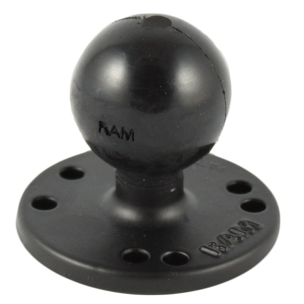 RAM Mount 2.5" Round Base w/0.31-18 Female Thread & 1.5" Ball - AMPs Pattern [RAM-202U-MT1] - Houseboatparts.com