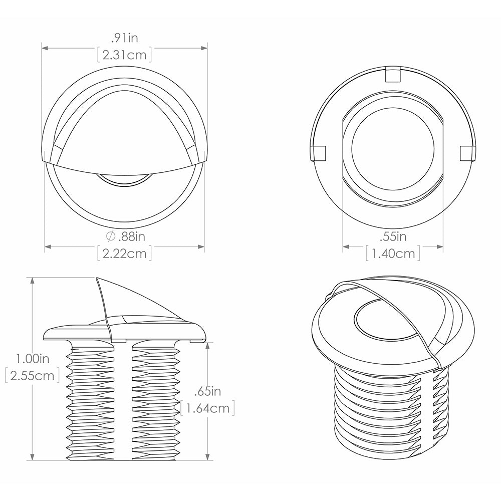 Lumitec Aruba - Courtesy Light - Polished SS Finish - Blue Non-Dimming [101145] - Houseboatparts.com