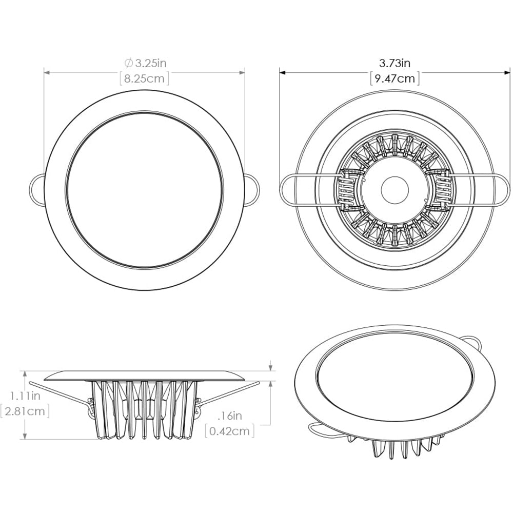 Lumitec Mirage - Flush Mount Down Light - Glass Finish/No Bezel - 4-Color Red/Blue/Purple Non Dimming w/White Dimming [113190] - Houseboatparts.com