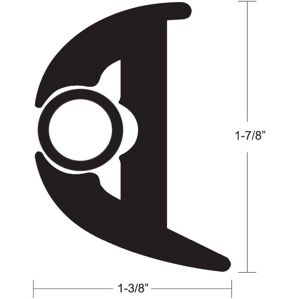TACO Flex Vinyl Rub Rail Kit - Black w/Black Insert - 50' - 1-7/8" X 1-3/8" [V11-3426BBK50-2] - Houseboatparts.com