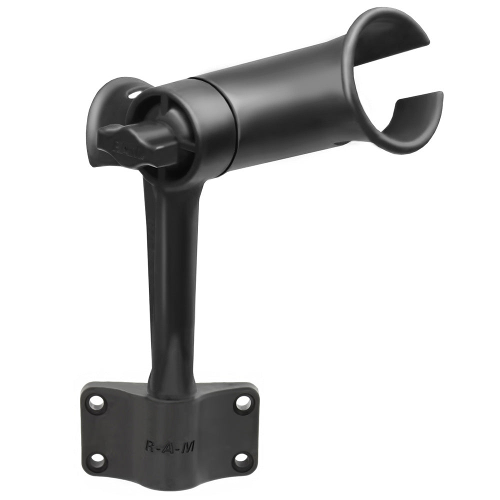 RAM Mount RAM Tube Jr. Fishing Rod Holder w/Standard 6" Length Post Spline & Bulkhead Mounting Base [RAP-390-BU] - Houseboatparts.com