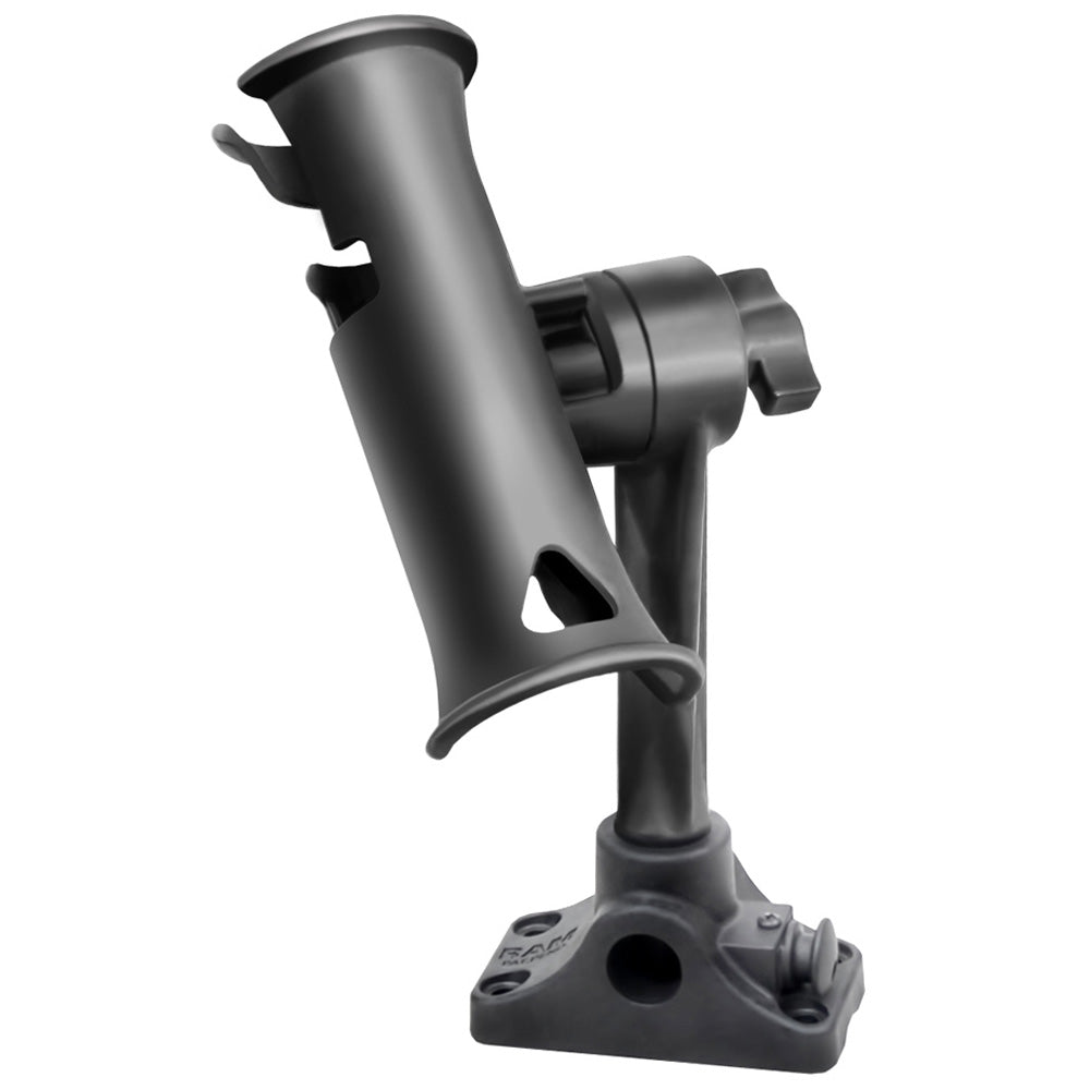 RAM Mount RAM Tube Jr. Fishing Rod Holder, Standard 6" Length Post Spline & Combo Bulkhead/Flat Surface Base w/Plunger [RAP-390-BMPU] - Houseboatparts.com