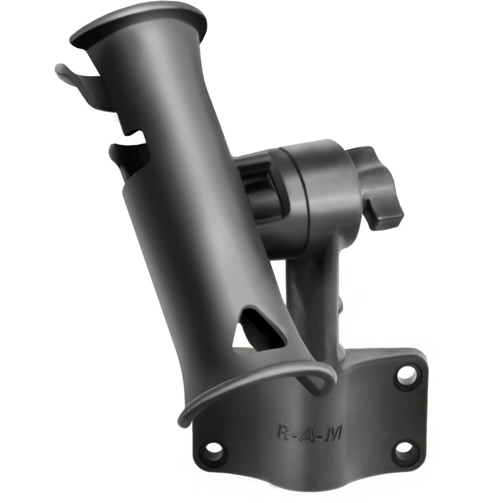 RAM Mount RAM Tube Jr. Fishing Rod Holder w/Short 4" Length Post Spline & Bulkhead Mounting Base [RAP-390-SBU] - Houseboatparts.com