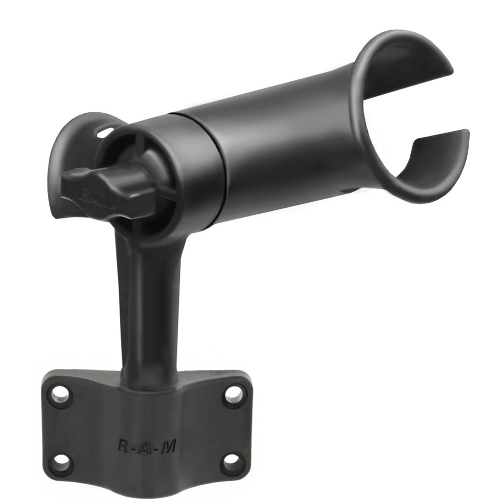 RAM Mount RAM Tube Jr. Fishing Rod Holder w/Short 4" Length Post Spline & Bulkhead Mounting Base [RAP-390-SBU] - Houseboatparts.com