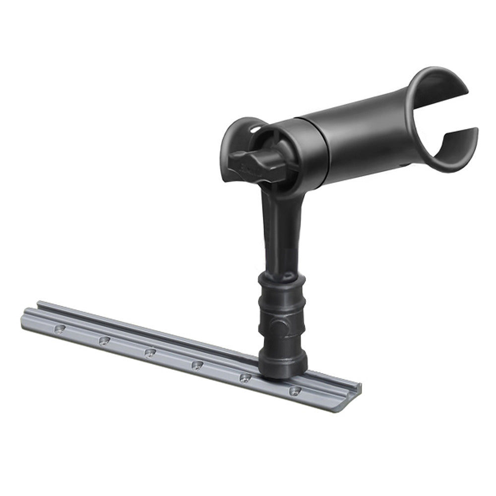 RAM Mount RAM Tube Jr. Rod Holder w/ 4" Post & Adapt-A-Post Track Mounting Base [RAP-390-SAAPU] - Houseboatparts.com