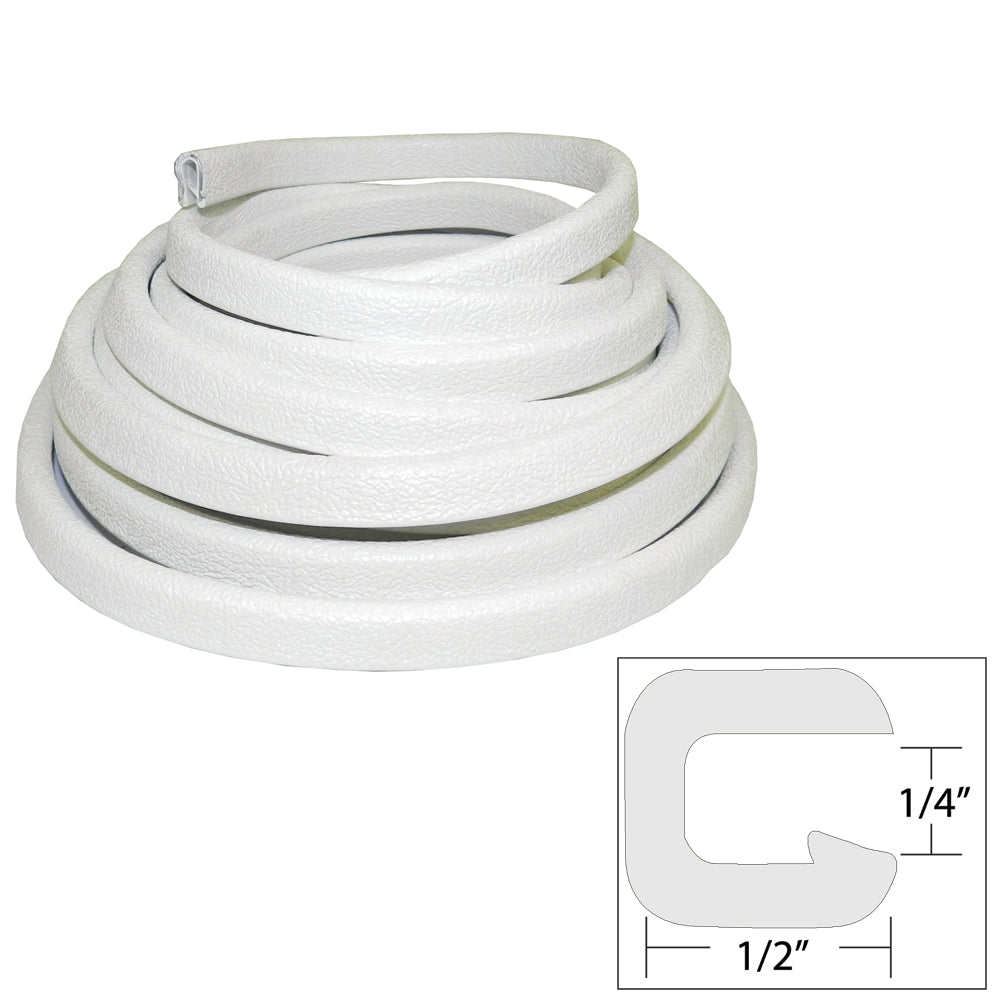 TACO Flexible Vinyl Trim - 1/4" Opening x 1/2"W x 25'L - White [V30-1008W25-1] - Houseboatparts.com