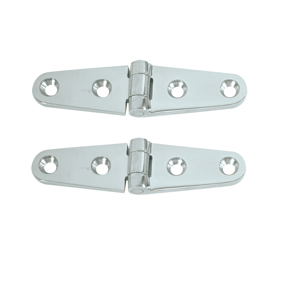 Whitecap Strap Hinge - CP/Brass - 4" x 1" - Pair [S-604] - Houseboatparts.com