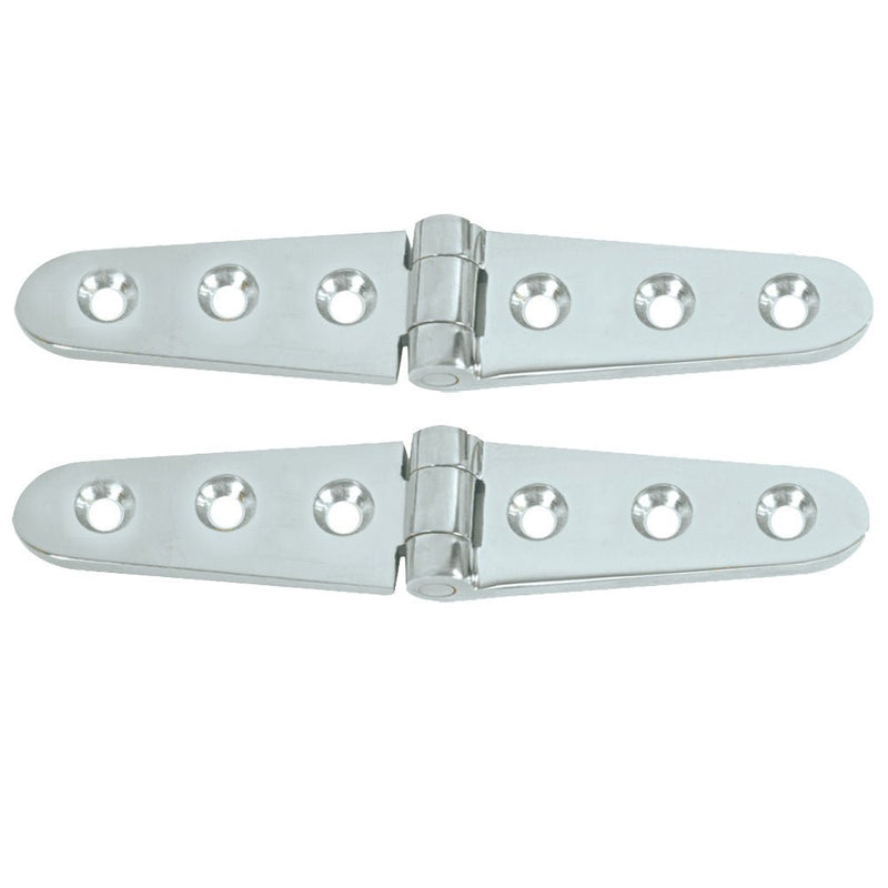 Whitecap Strap Hinge - CP/Brass - 6" x 1-1/8" - Pair [S-605C] - Houseboatparts.com