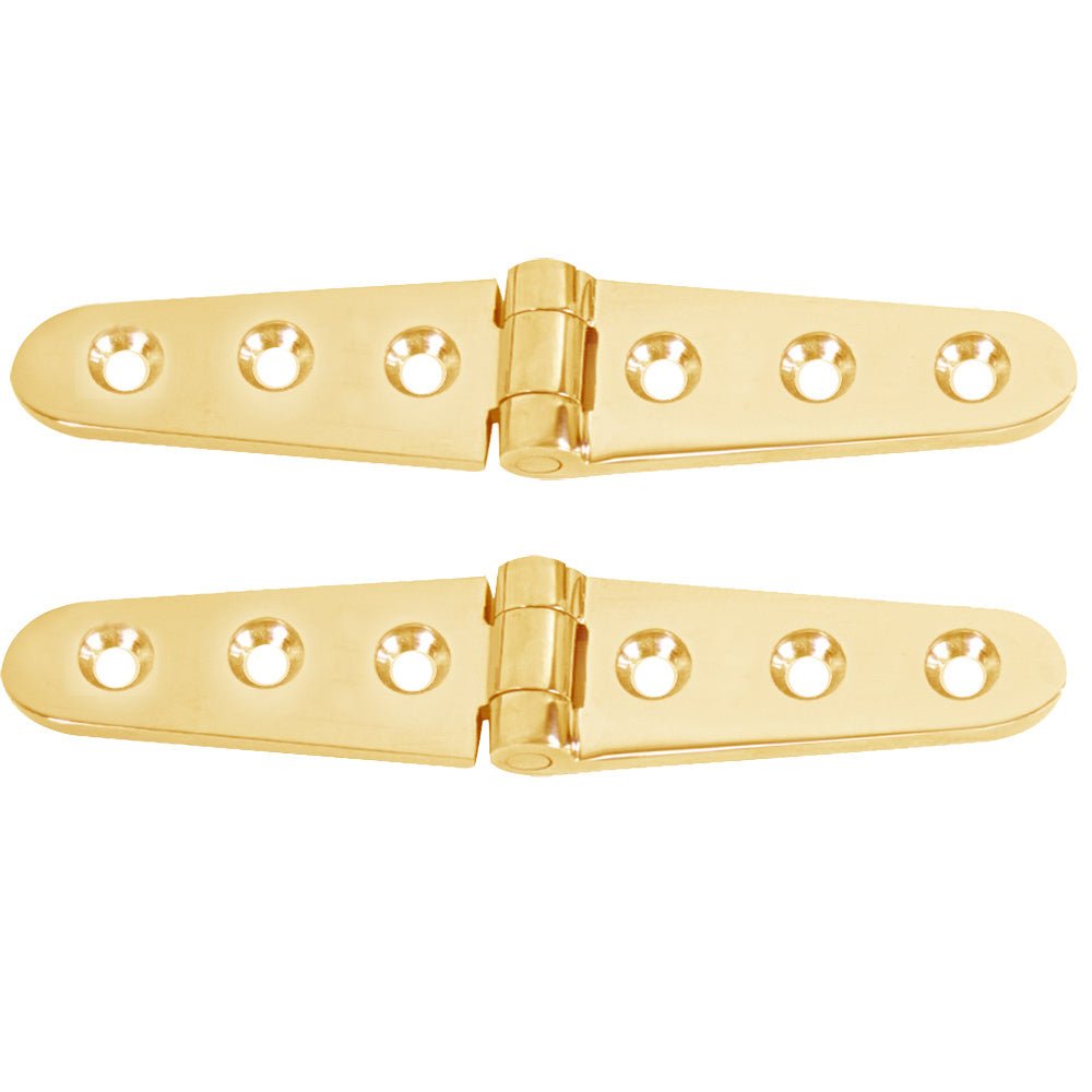 Whitecap Strap Hinge - Polished Brass - 6" x 1 - 1/8" - Pair [S - 605BC] - Houseboatparts.com