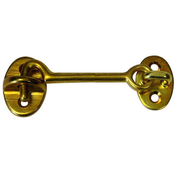 Whitecap Cabin Door Hook - Polished Brass - 3" [S-1402BC] - Houseboatparts.com
