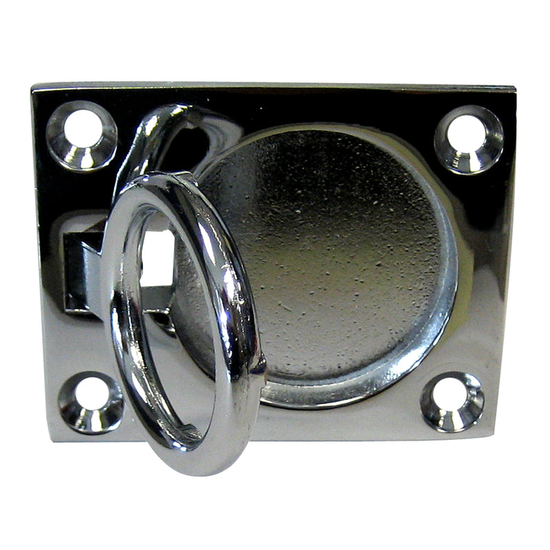 Whitecap Flush Pull Ring - CP/Brass - 2" x 2-1/2" [S-3362C] - Houseboatparts.com