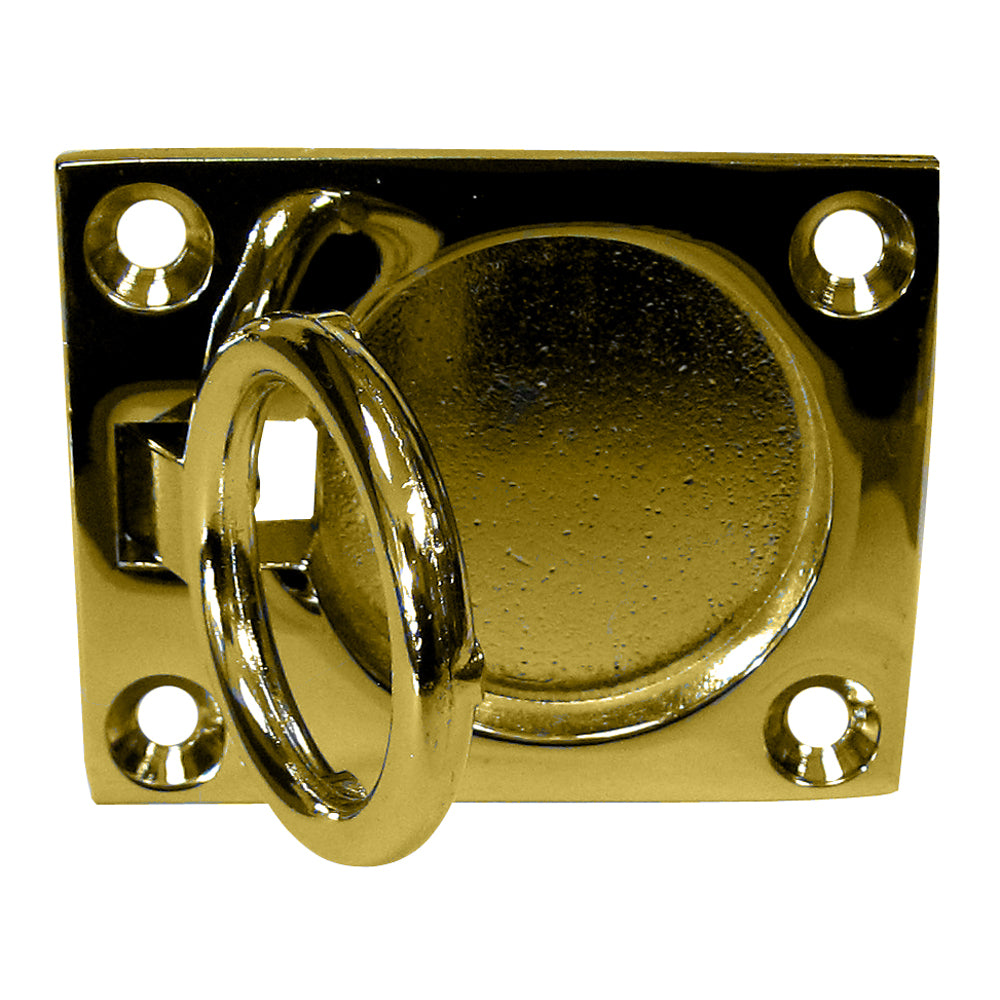 Whitecap Flush Pull Ring - Polished Brass - 2" x 2-1/2" [S-3362BC] - Houseboatparts.com