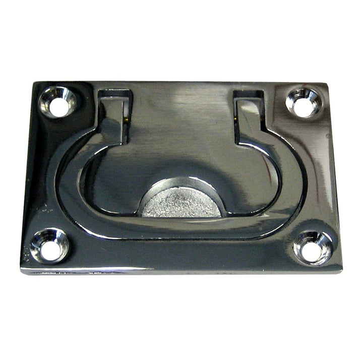 Whitecap Flush Pull Ring - CP/Brass - 3" x 2" [S - 3364C] - Houseboatparts.com