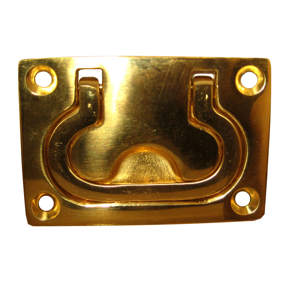 Whitecap Flush Pull Ring - Polished Brass - 3" x 2" [S-3364BC] - Houseboatparts.com