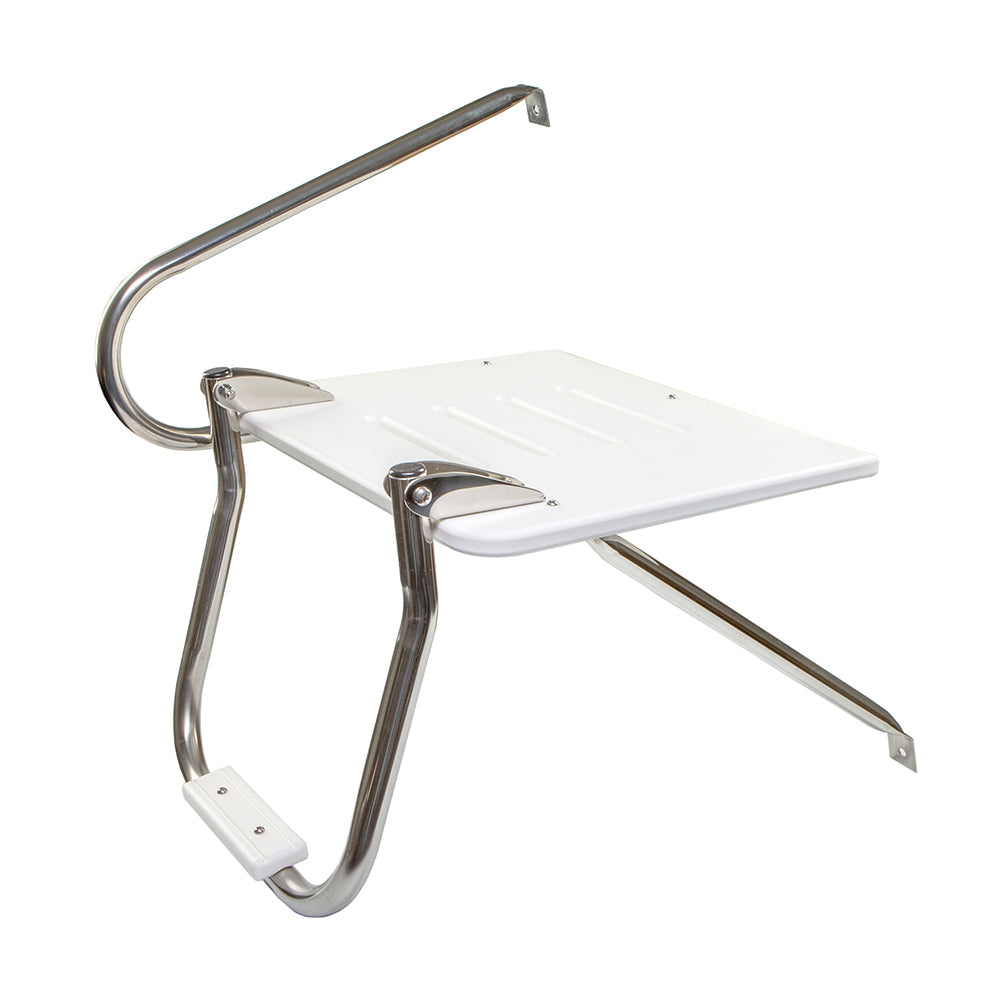 Whitecap White Poly Swim Platform w/Ladder f/Outboard Motors [67902] - Houseboatparts.com