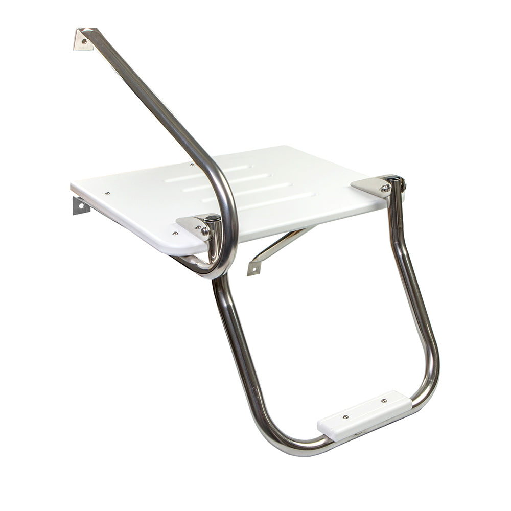 Whitecap White Poly Swim Platform w/Ladder f/Outboard Motors [67902] - Houseboatparts.com