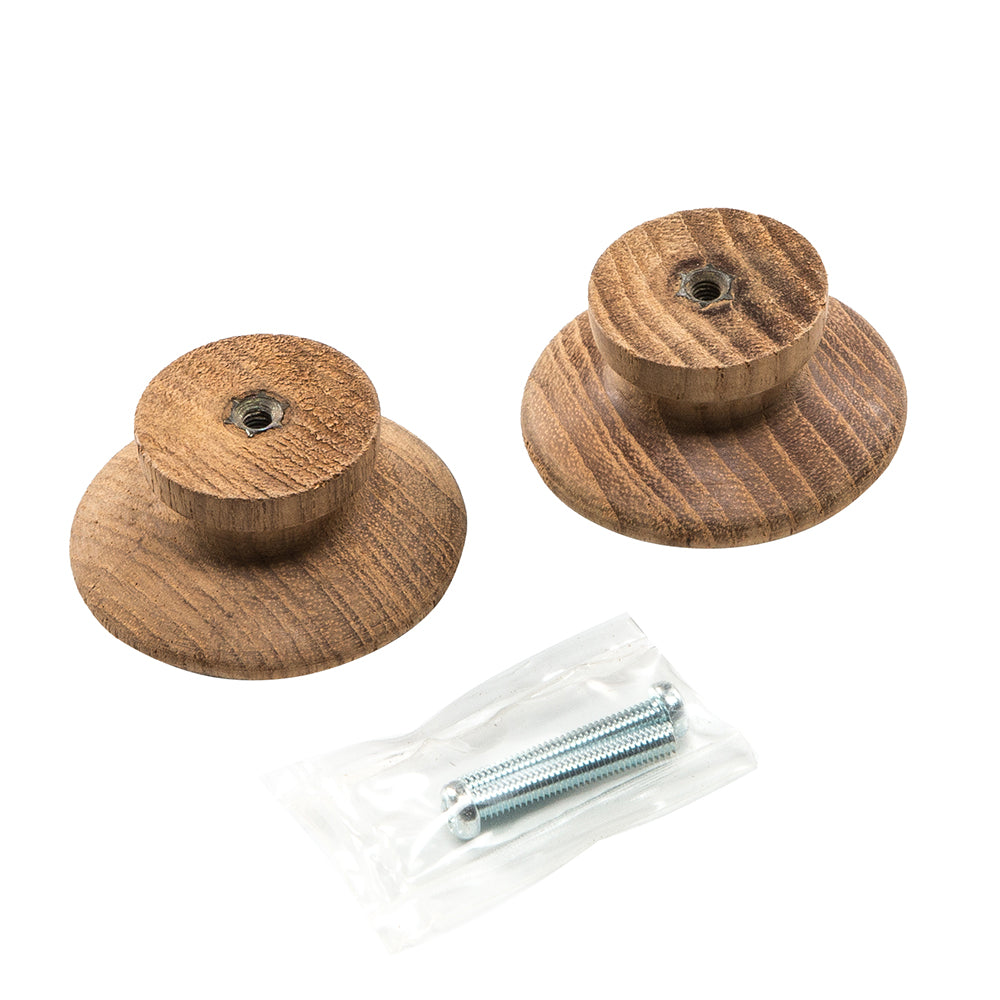 Whitecap Teak Round Drawer Knob - 2" - 2 Pack [60120-A] - Houseboatparts.com