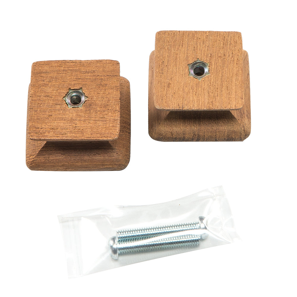 Whitecap Teak Square Drawer Knob - 1-1/8" - 2 Pack [60130-A] - Houseboatparts.com