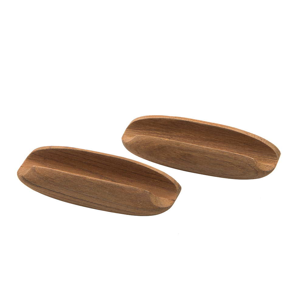 Whitecap Teak Oval Drawer Pull - 4"L - 2 Pack [60147-A] - Houseboatparts.com