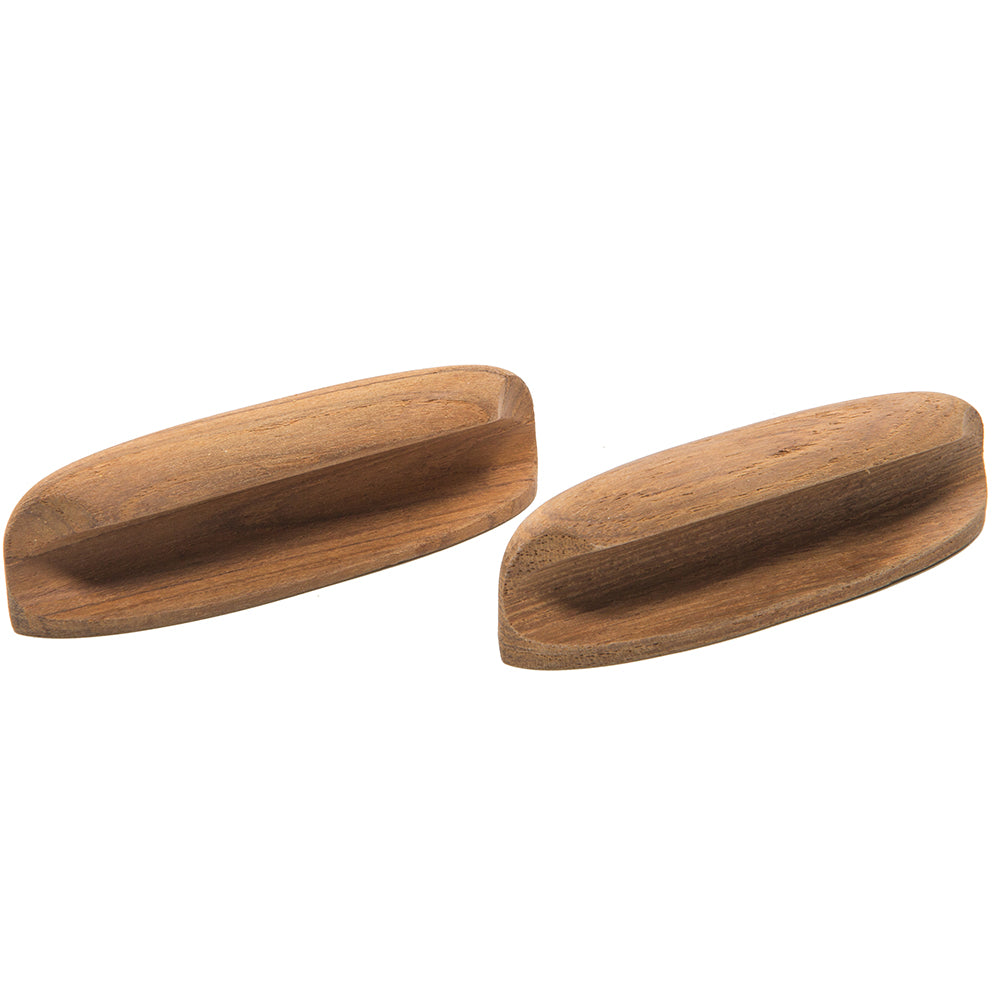 Whitecap Teak Oval Drawer Pull - 4"L - 2 Pack [60147-A] - Houseboatparts.com