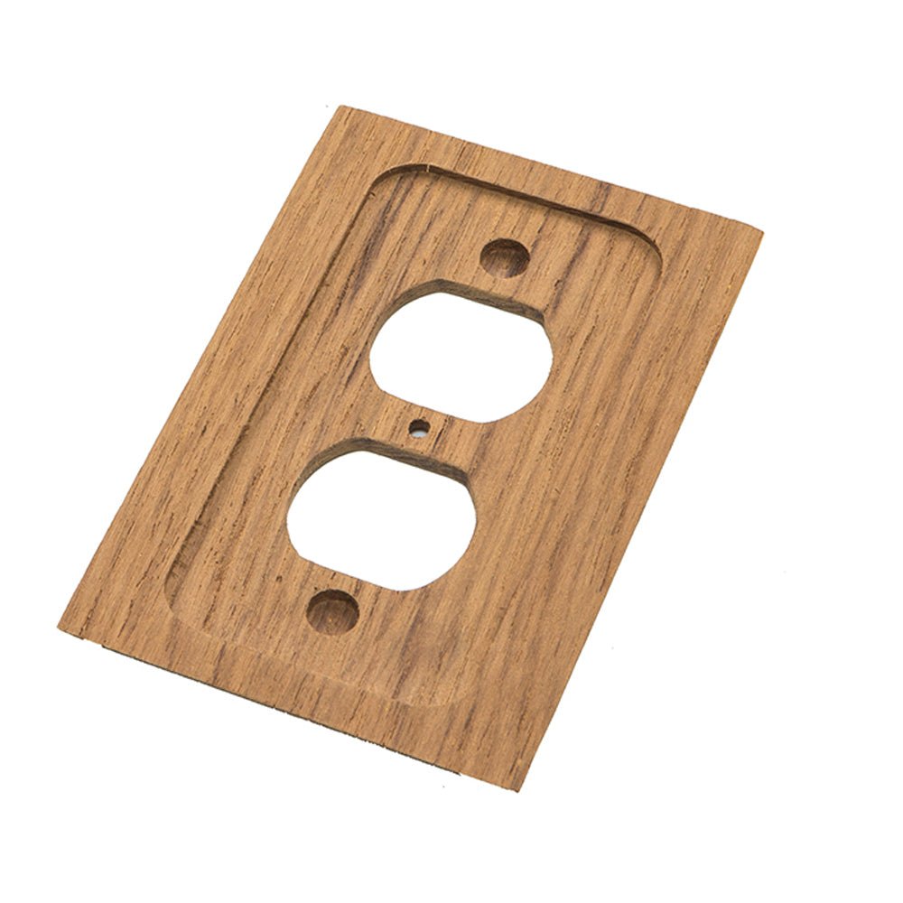 Whitecap Teak Outlet Cover/Receptacle Plate [60170] - Houseboatparts.com