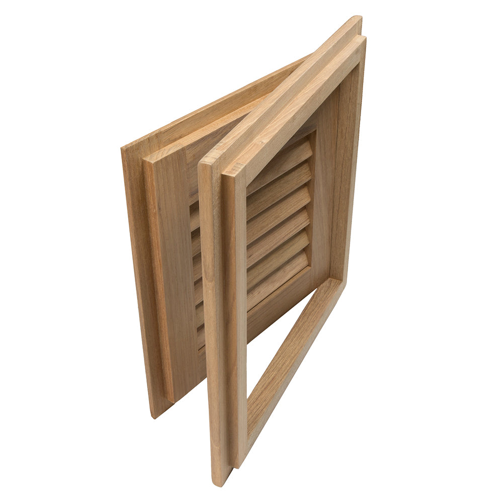 Whitecap Teak Louvered Door & Frame - Right Hand - 12" x 12" [60720] - Houseboatparts.com