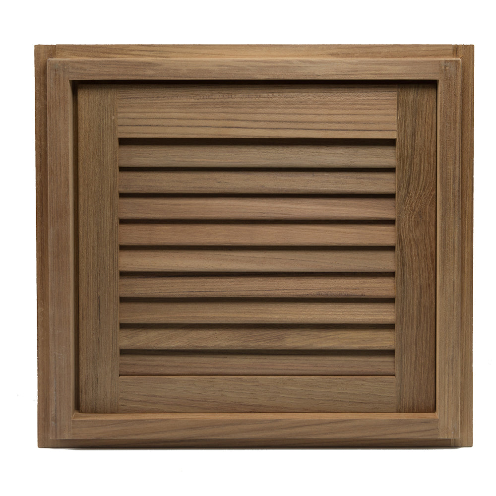 Whitecap Teak Louvered Door & Frame - Right Hand - 15" x 15" [60722] - Houseboatparts.com