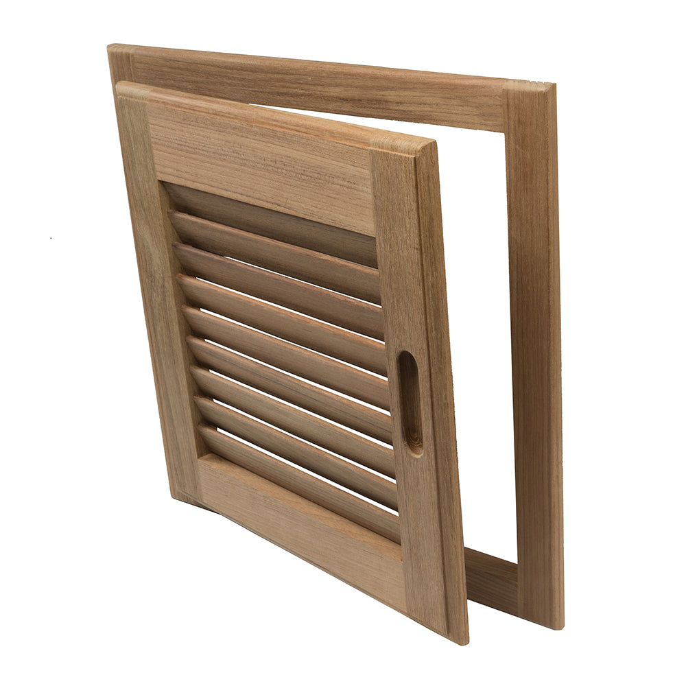 Whitecap Teak Louvered Door & Frame - Right Hand - 15" x 15" [60722] - Houseboatparts.com