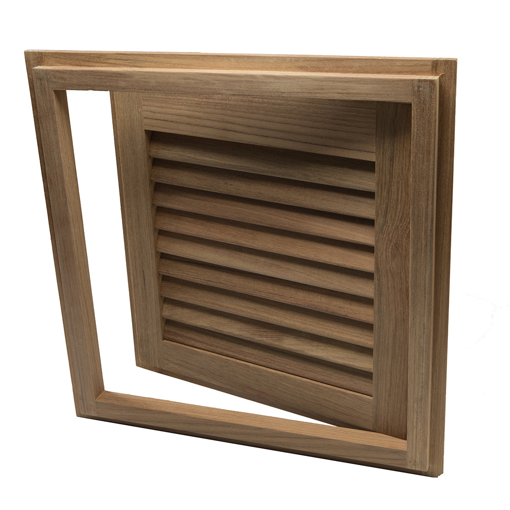 Whitecap Teak Louvered Door & Frame - Right Hand - 15" x 15" [60722] - Houseboatparts.com