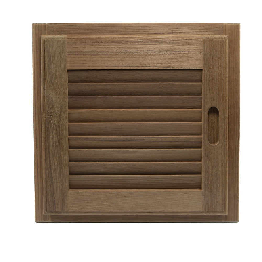 Whitecap Teak Louvered Door & Frame - Right Hand - 15" x 15" [60722] - Houseboatparts.com