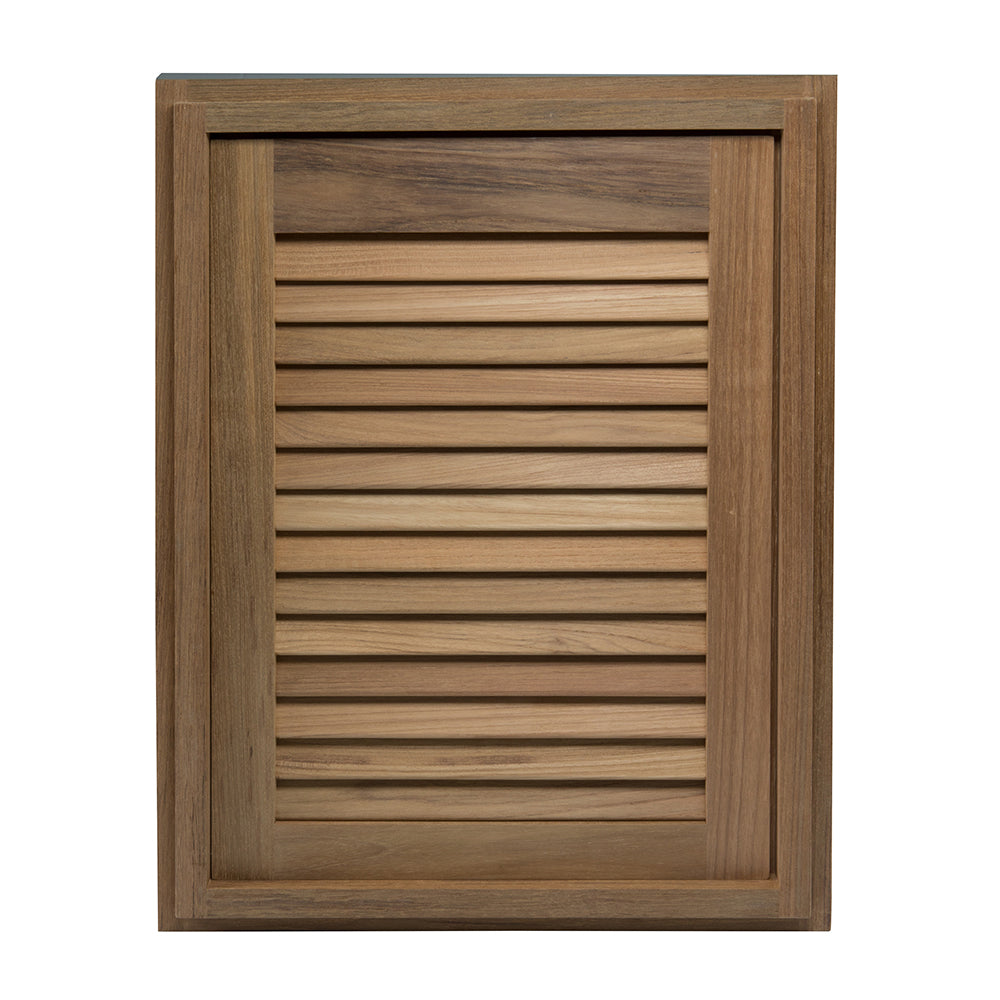 Whitecap Teak Louvered Door & Frame - Right Hand - 15" x 20" [60724] - Houseboatparts.com