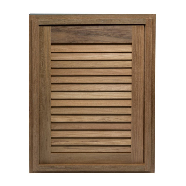 Whitecap Teak Louvered Door & Frame - Right Hand - 15" x 20" [60724] - Houseboatparts.com