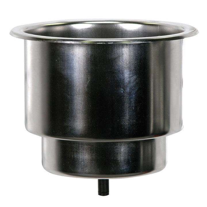 Whitecap Flush Cupholder w/Drain - 302 Stainless Steel [S - 3511C] - Houseboatparts.com
