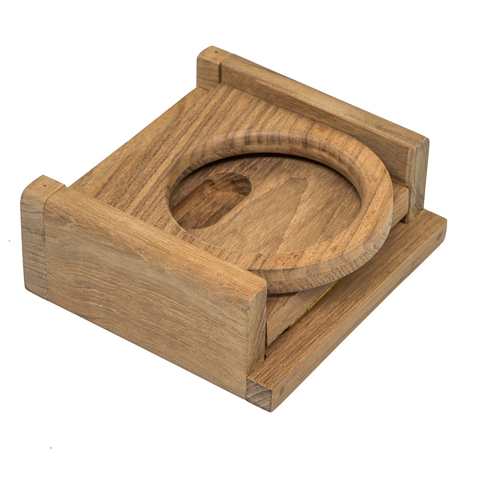 Whitecap Teak Folding Drink Holder [62601] - Houseboatparts.com