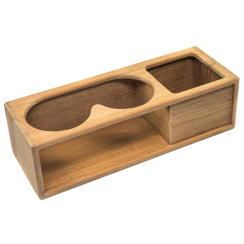 Whitecap Teak Two Insulated Drink/Binocular Rack w/Tray [62616] - Houseboatparts.com