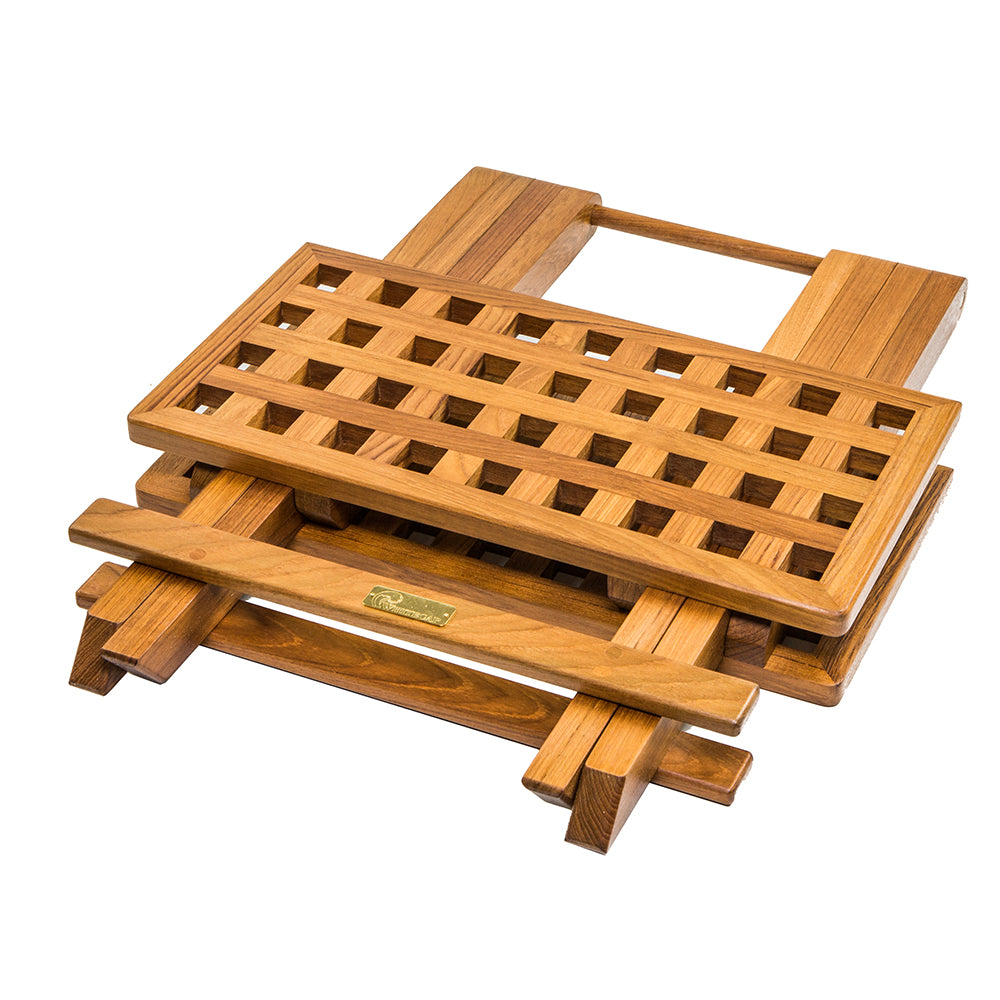 Whitecap Teak Grate Top Fold-Away Table [60030] - Houseboatparts.com