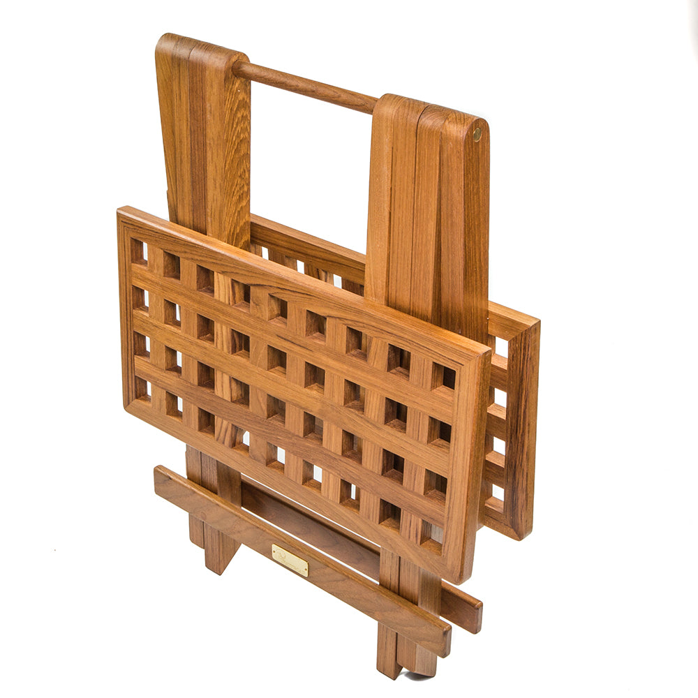 Whitecap Teak Grate Top Fold-Away Table [60030] - Houseboatparts.com