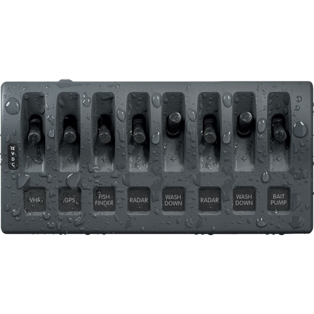 Blue Sea 4309 WeatherDeck 12V DC Waterproof Switch Panel - 8 Position [4309] - Houseboatparts.com