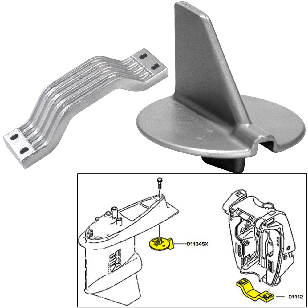 Tecnoseal Anode Kit w/Hardware - Yamaha 150-200HP Left Hand Rotation - Aluminum [21102AL] - Houseboatparts.com