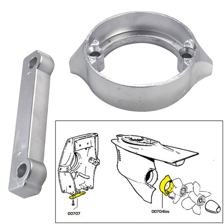 Tecnoseal Anode Kit w/Hardware - Volvo Duo-Prop 280 - Zinc [20702] - Houseboatparts.com